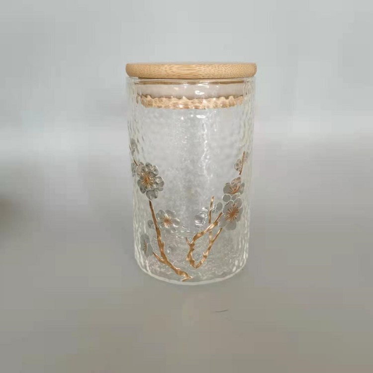 Round Glass Jars with Bamboo Lid for Food Storage