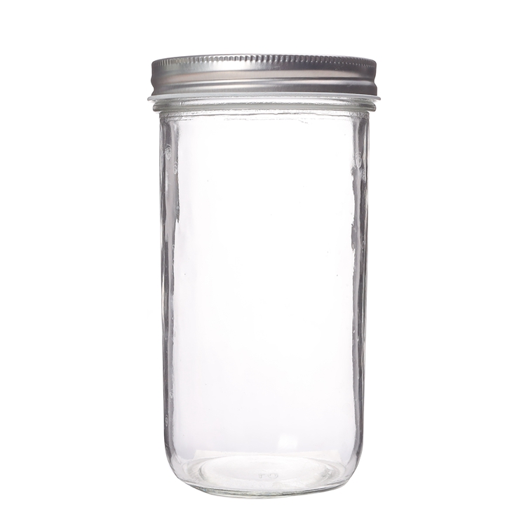 Round Glass Mason Jar 480ml 650ml With Black /Golden /Silver Screw Lid For Pickle /Candy Storage