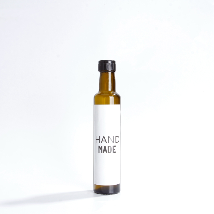 Round Glass Olive Oil Bottle - 500ml Dark Brown Oil & Vinegar Glass Olive Oil Bottles for Kitchen