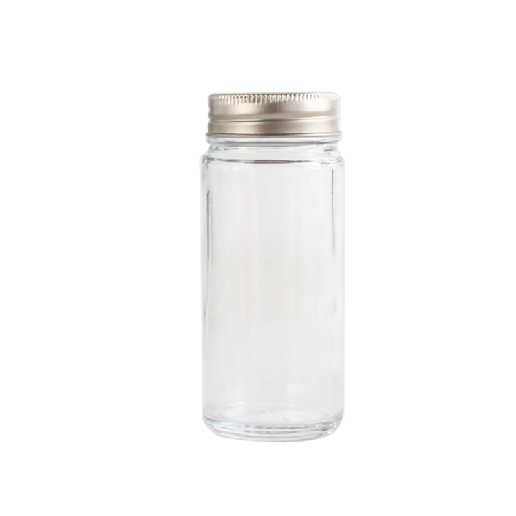 Round Glass Spice Storage Container Seasoning Bottles 80ml Spice Glass Jar with Shaker