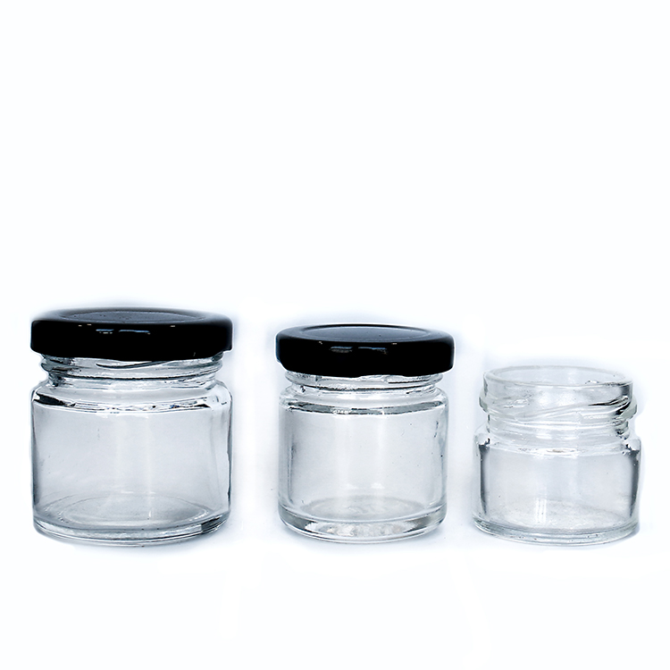 Round Glass Storage Container Glass Food Jar with Twist Off Lid