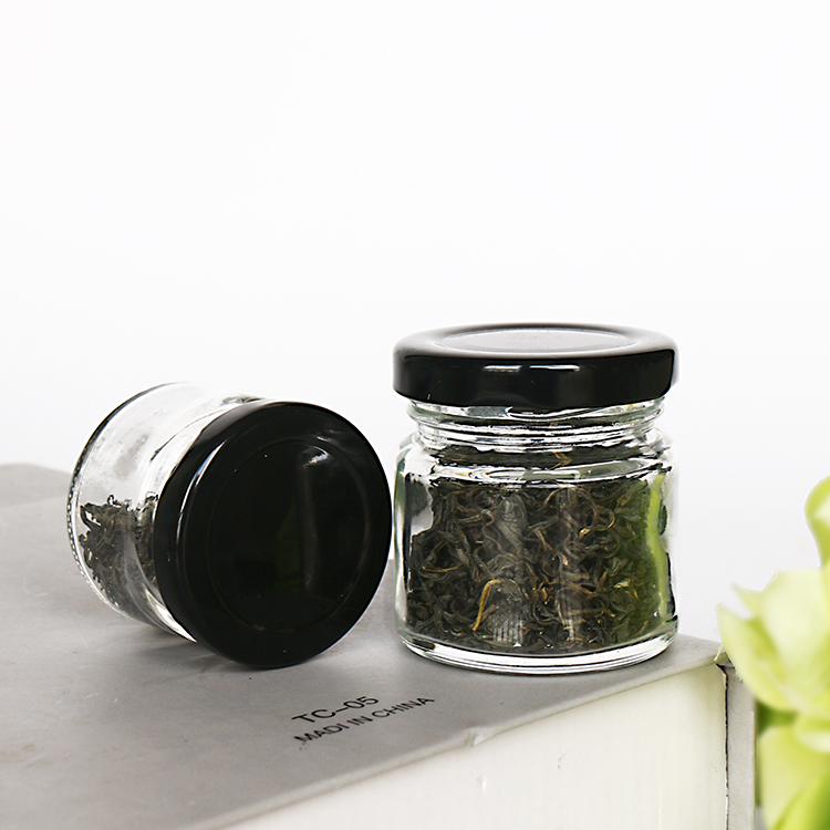 Round Glass Storage Container Glass Food Jar with Twist Off Lid