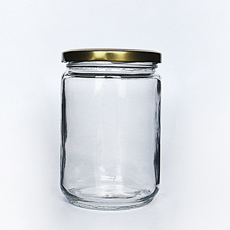 Round Glass Storage Container Glass Food Jar with Twist Off Lid
