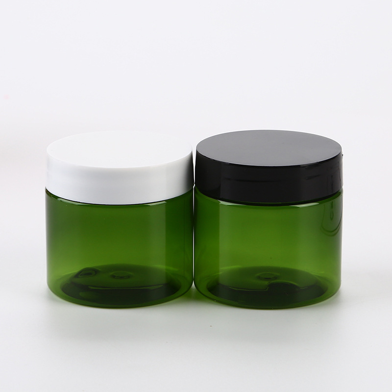 Round Green 50g Pet Cosmetic Cream container  Plastic Green Jar For Lotion cream