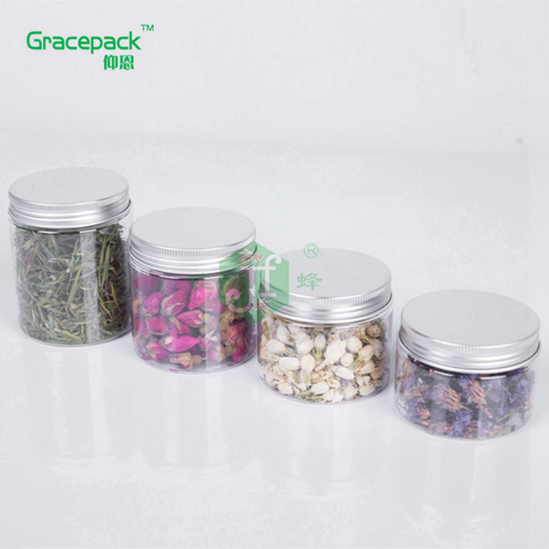 Round PET Skin Care Makeup Products Container Lotion Cream Cosmetic Plastic Jar with Lid