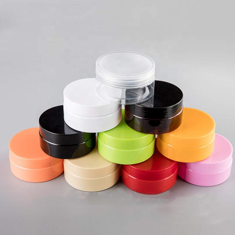 Round PET Skin Care Makeup Products Container Lotion Cream Cosmetic Plastic Jar with Lid