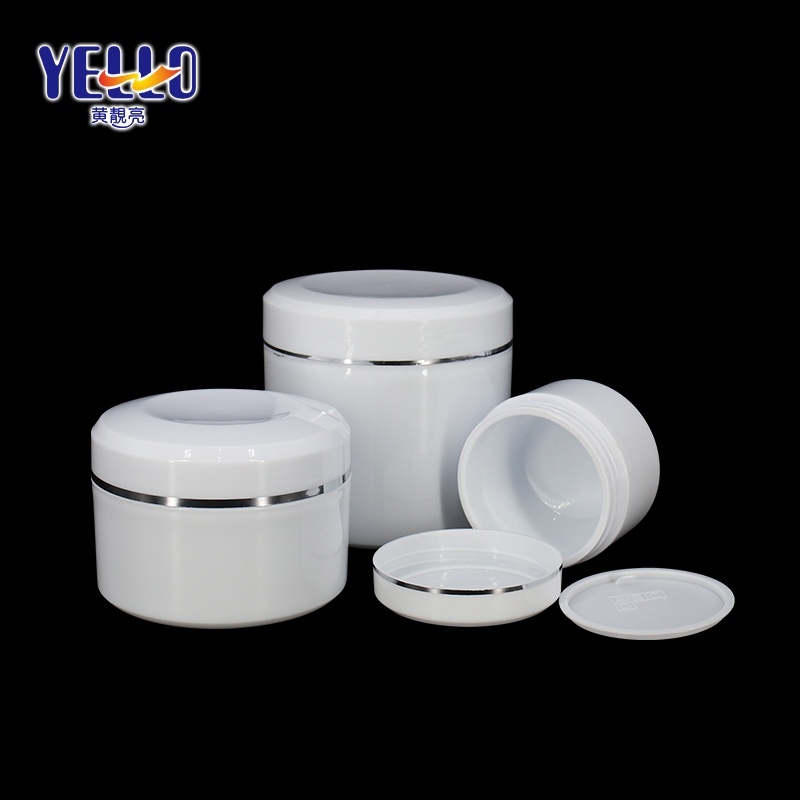 Round PP Plastic White 50ml 100 ml 200 ml 500 ml Cosmetic Jar
