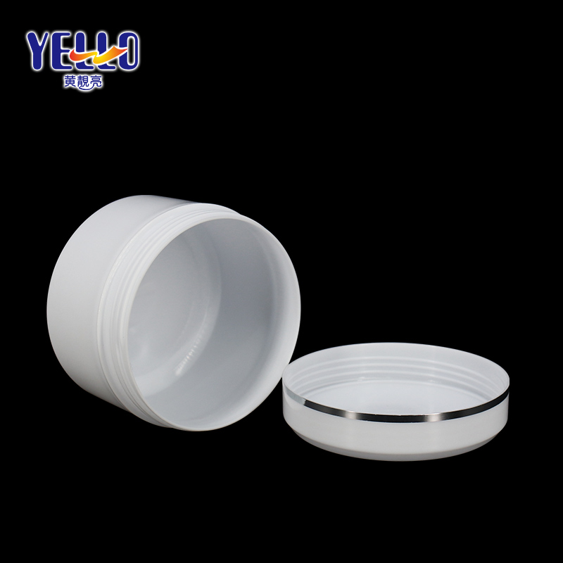 Round PP Plastic White 50ml 100 ml 200 ml 500 ml Cosmetic Jar