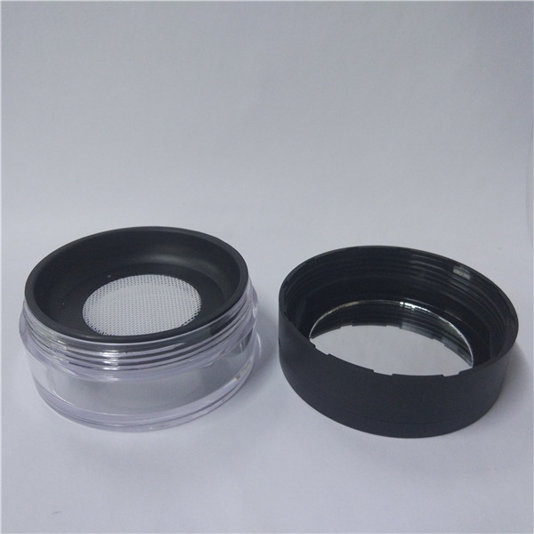 Round Plastic Empty Single Well Cosmetic Compact Powder Case Packaging