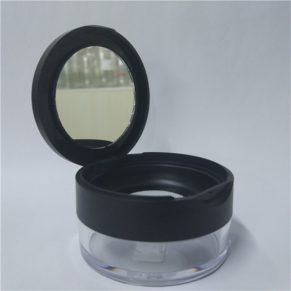 Round Plastic Empty Single Well Cosmetic Compact Powder Case Packaging