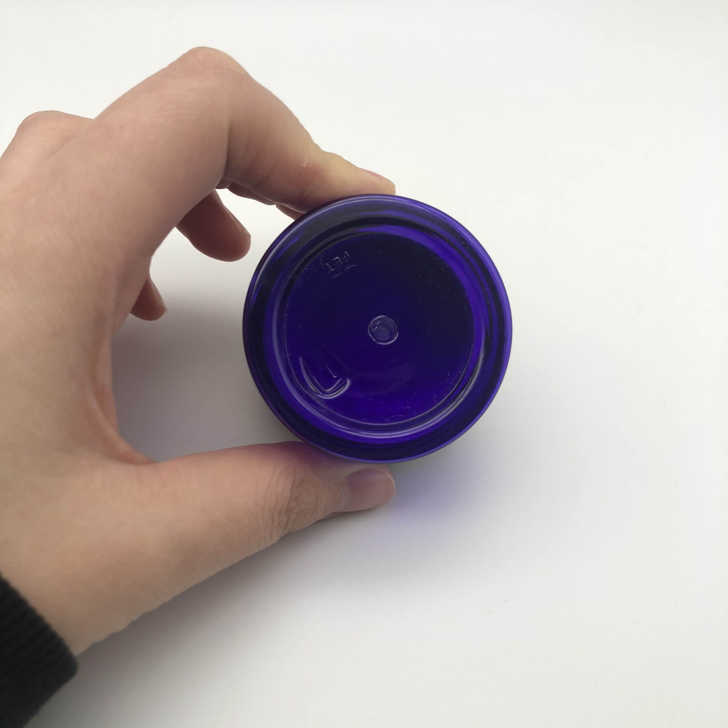 Round Purple Jars with Black Lids for Cosmetics, Medication, Lab and Field Research Samples, Beauty and Health Aids