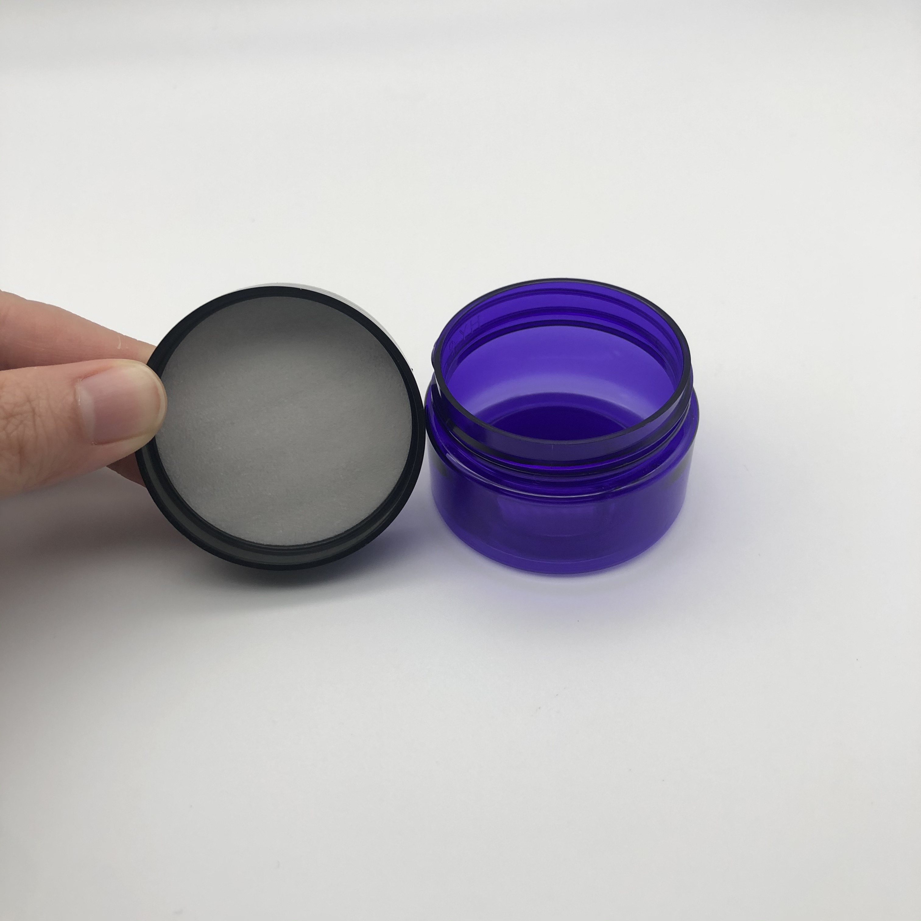 Round Purple Jars with Black Lids for Cosmetics, Medication, Lab and Field Research Samples, Beauty and Health Aids
