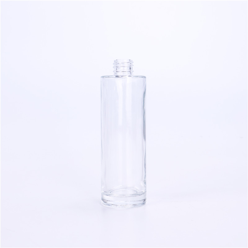Round Refillable Empty 100ml Cosmetic Lotion Pump Bottle For Dispenser Cream Container