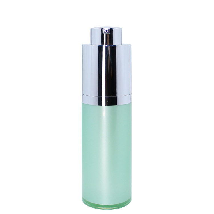Round Shape 15ML 30ML 50ML Green Color AS double wall plastic vacuum bottle