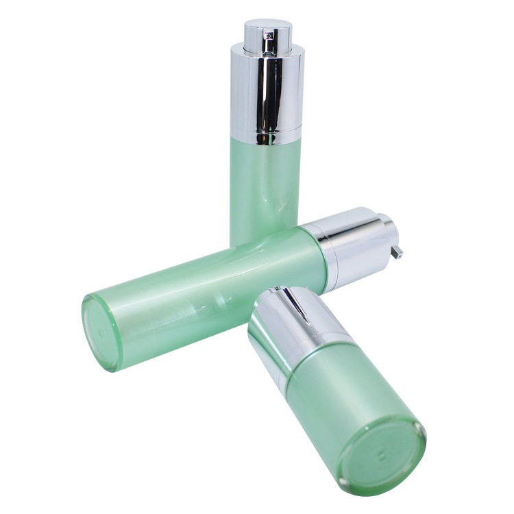 Round Shape 15ML 30ML 50ML Green Color AS double wall plastic vacuum bottle