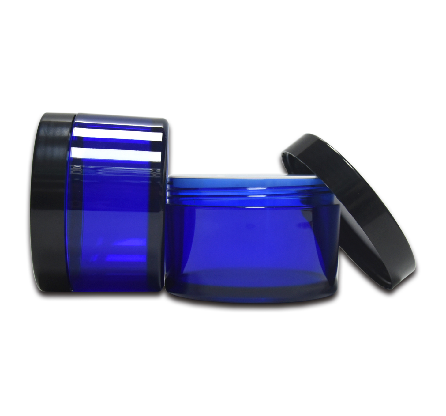 Round Shape Blue 200g Plastic Cosmetic Facial Cream Jar with Lid for Hair Care and Body Butter 200ml Body Scrub Jars