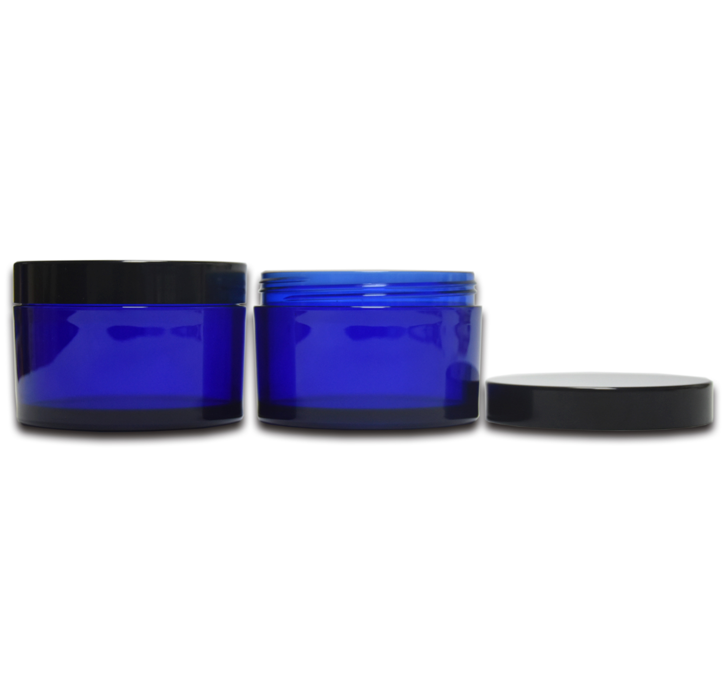 Round Shape Blue 200g Plastic Cosmetic Facial Cream Jar with Lid for Hair Care and Body Butter 200ml Body Scrub Jars