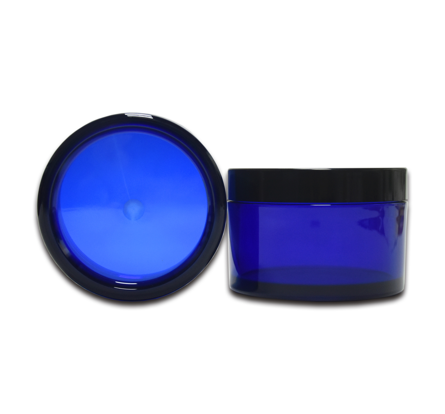 Round Shape Blue 200g Plastic Cosmetic Facial Cream Jar with Lid for Hair Care and Body Butter 200ml Body Scrub Jars