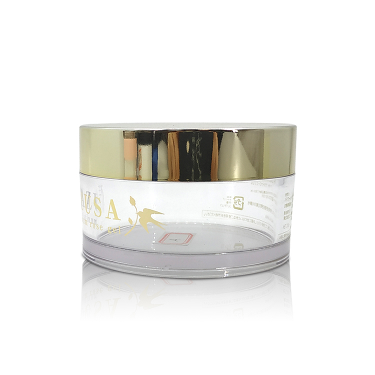 Round Shape Clear Empty Plastic Body Cream Hair Conditioner Packaging Cream Jar with Golden Cap 200g