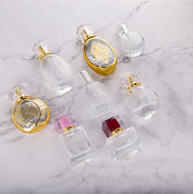 Round Shape Empty Clear Fragrance Perfume Bottle 50Ml Glass Spray Bottles