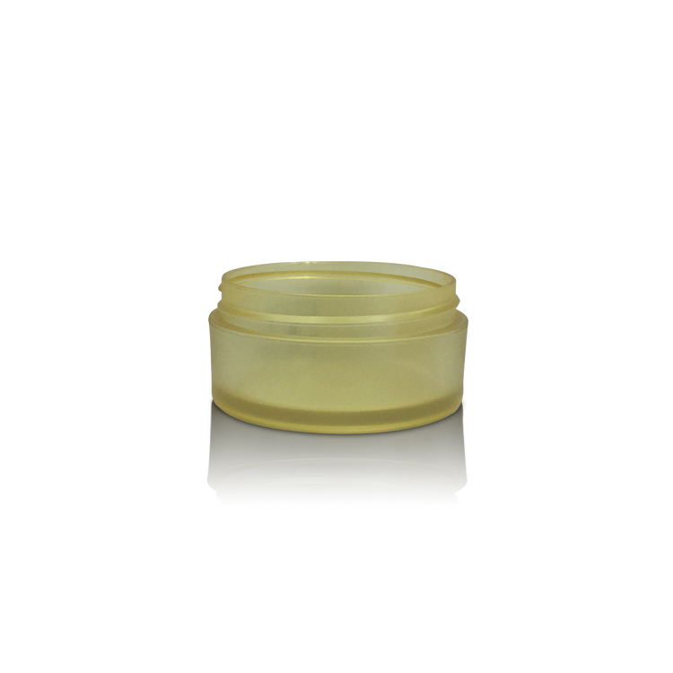 Round Shape Empty Yellow Plastic Cosmetic Neck Cream Body Care Packaging Container Jars 50g 100g
