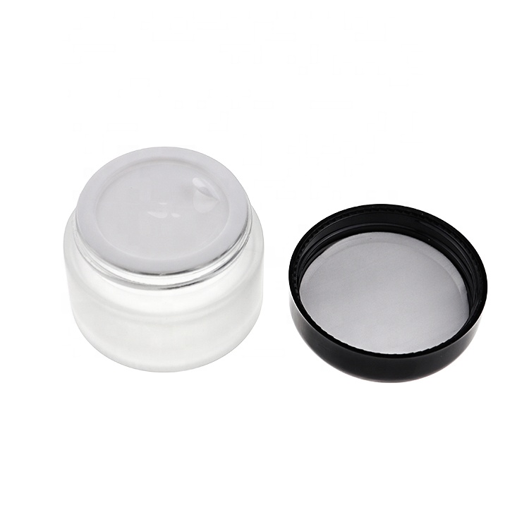 Round Shape Skincare Packaging 15g 20g 30g 50g Cream Jar Cosmetic Containers With Black White Lid