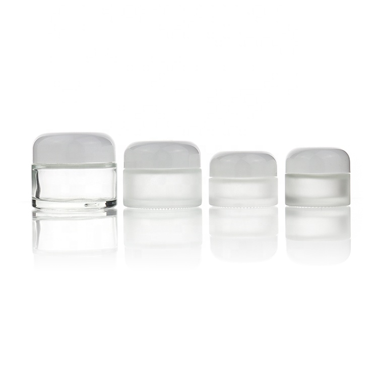 Round Shape Skincare Packaging 15g 20g 30g 50g Cream Jar Cosmetic Containers With Black White Lid