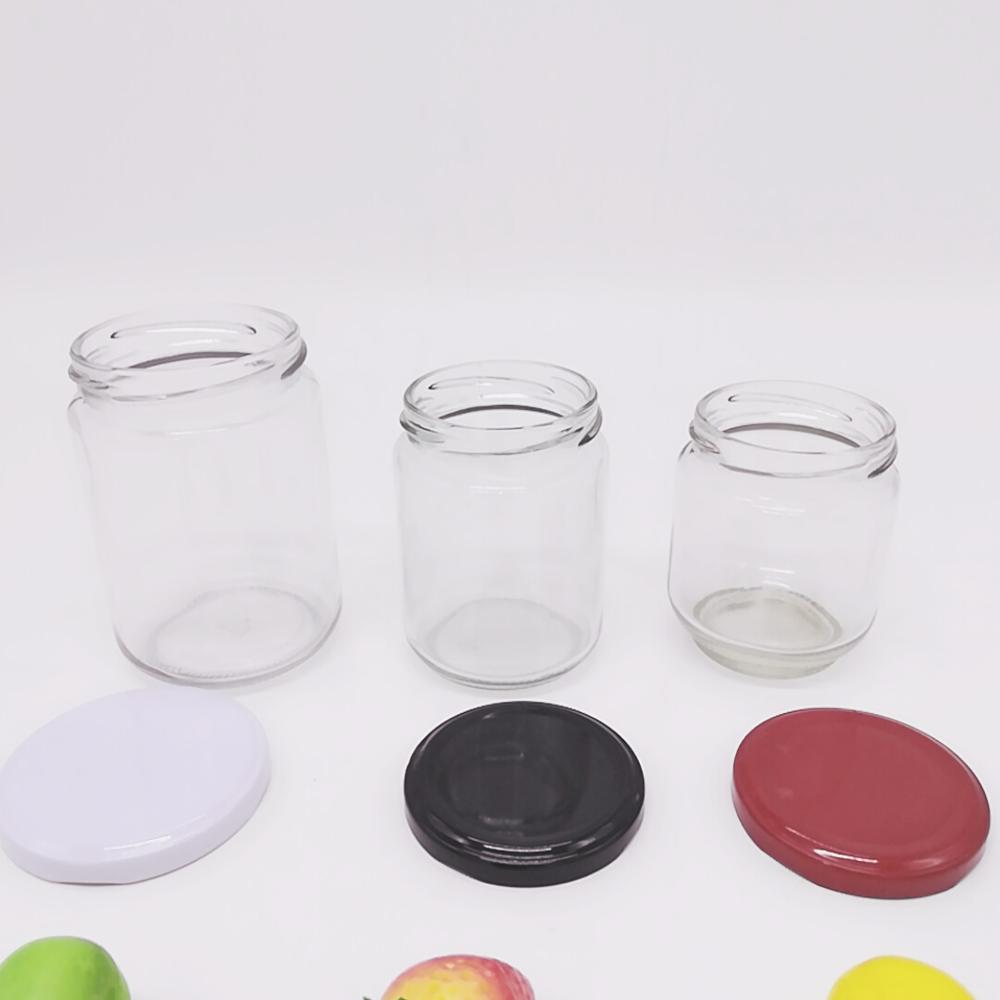 Round Shaped Honey 240ml Candle Glass Jar and Bottles For Pickle Chilli Beef Sauce