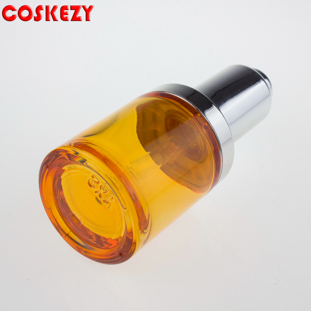 Round Silver Lock Lid Cosmetic Packaging Oil 30 ml Glass Dropper Bottle, Empty High Quality Glass Bottle with Dropper