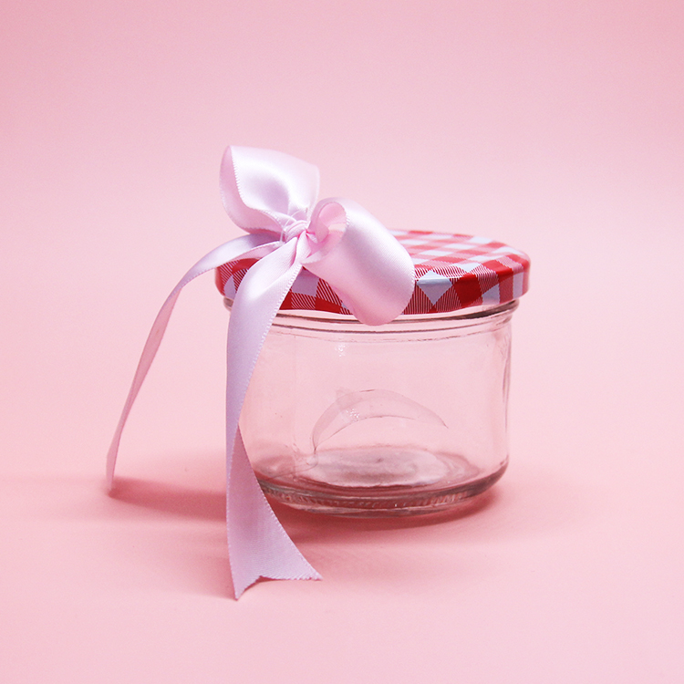 Round Style Glass Honey Jam Jelly Sauce Jar With Metal Lids 195ml 240ml 300ml 500ml 750ml