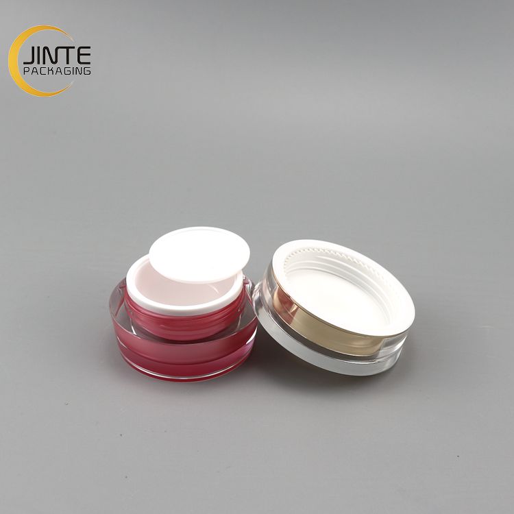Round Type Sealing Plastic Jar with Lid Wholesale Empty Cosmetic Packaging Gloss Pink Acrylic Plastic Cream Jar