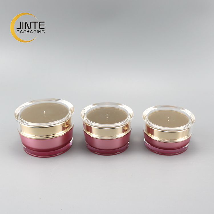 Round Type Sealing Plastic Jar with Lid Wholesale Empty Cosmetic Packaging Gloss Pink Acrylic Plastic Cream Jar