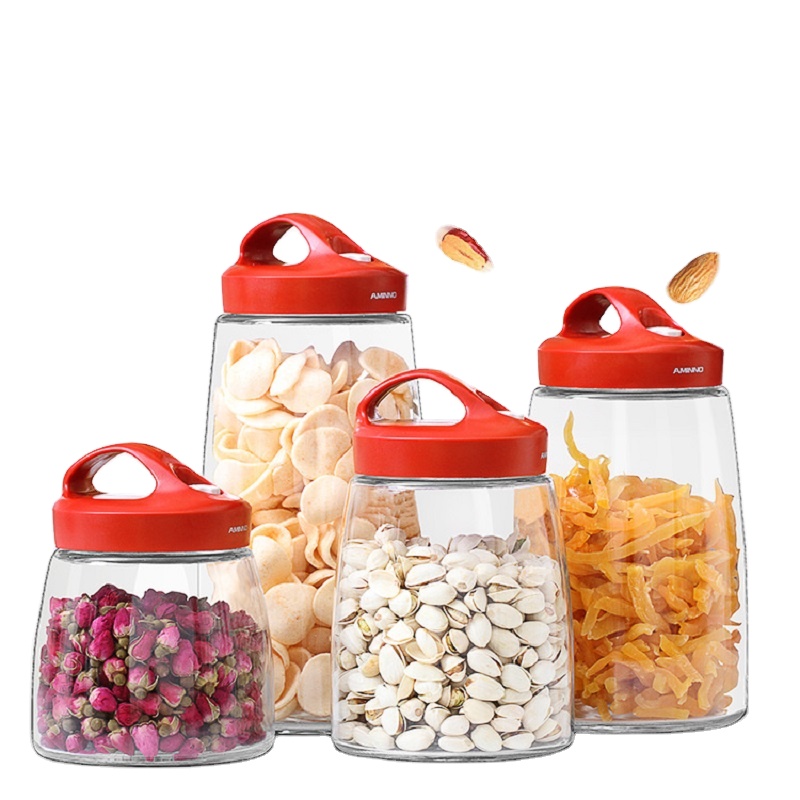 Round airtight pet food storage can storage bottles luxury tin containe tea cookie pickle jar1000ml 1400ml 1800ml 2200ml
