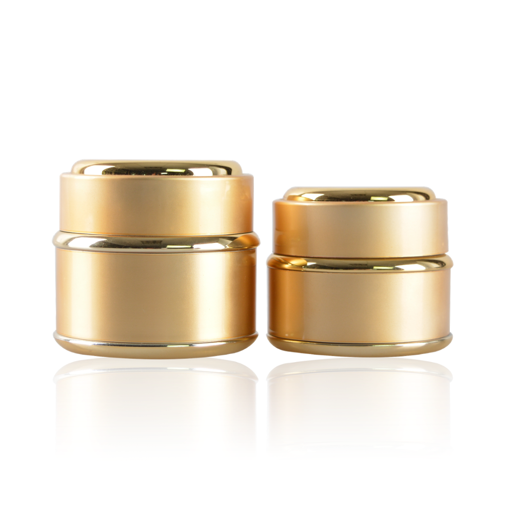 Round aluminum uv gel black double wall pp plastic cream jars