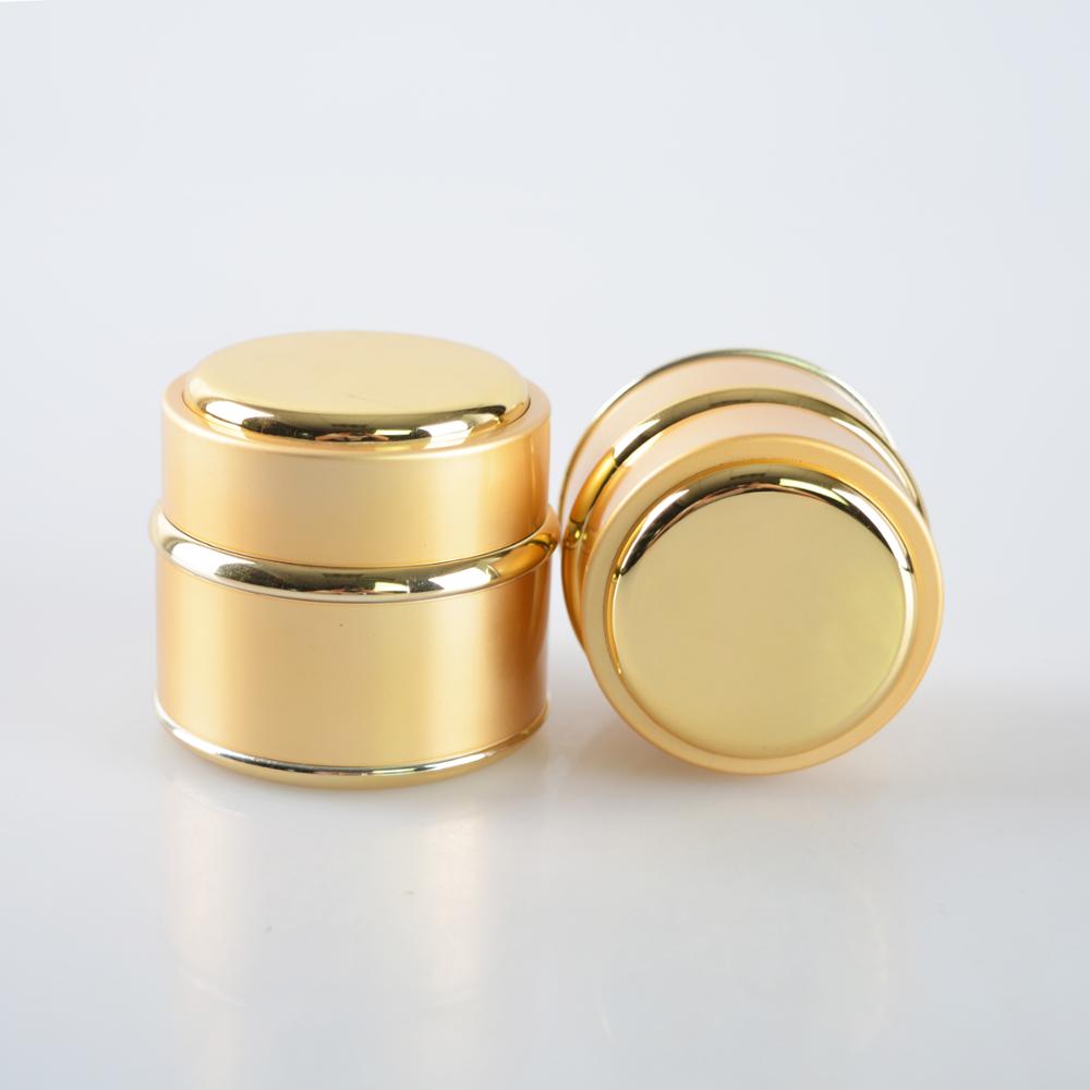 Round aluminum uv gel black double wall pp plastic cream jars