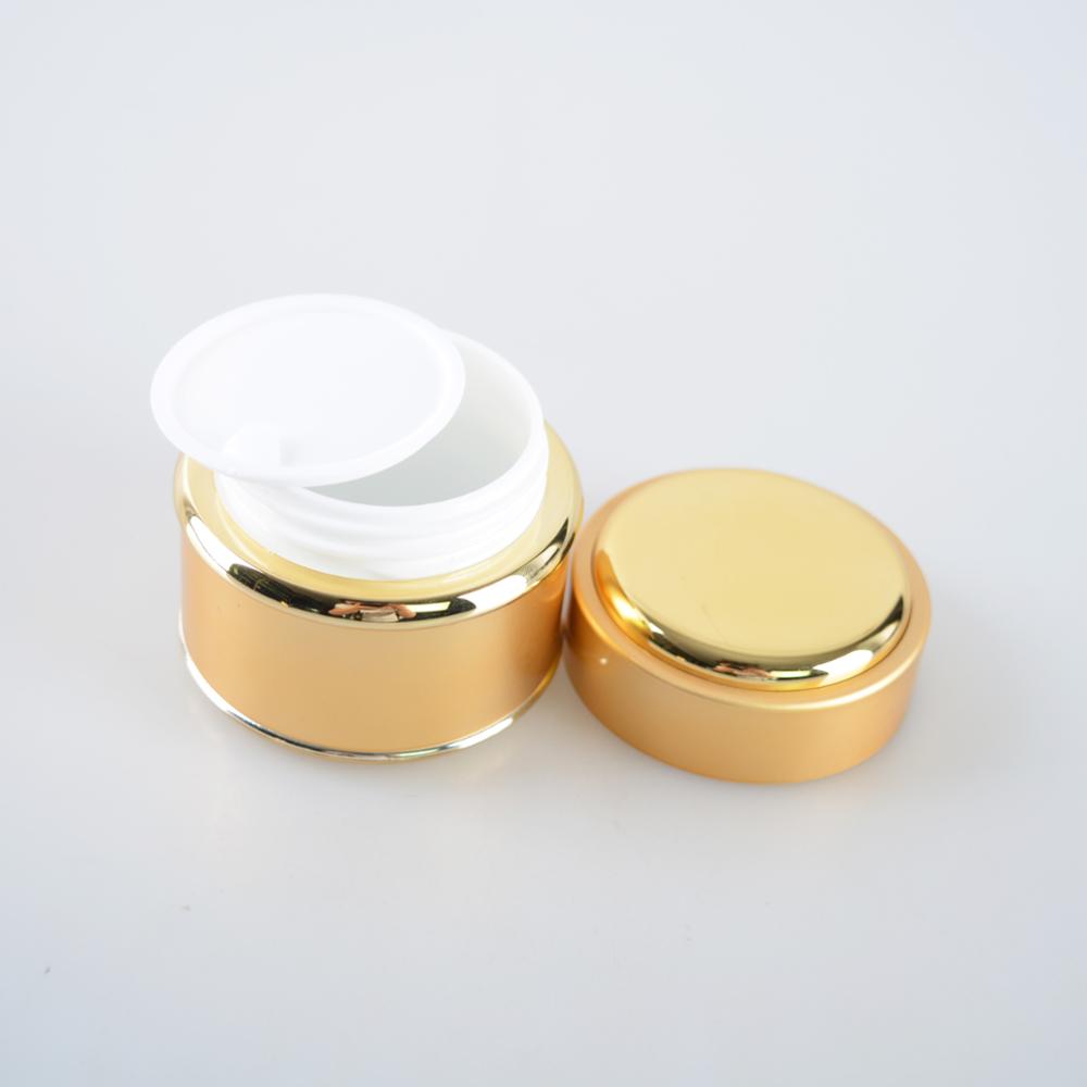 Round aluminum uv gel black double wall pp plastic cream jars