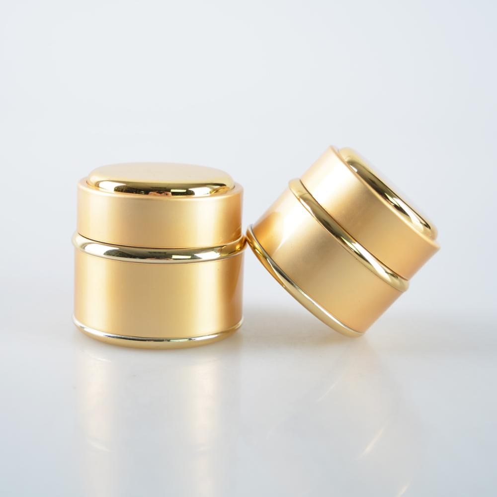 Round aluminum uv gel black double wall pp plastic cream jars