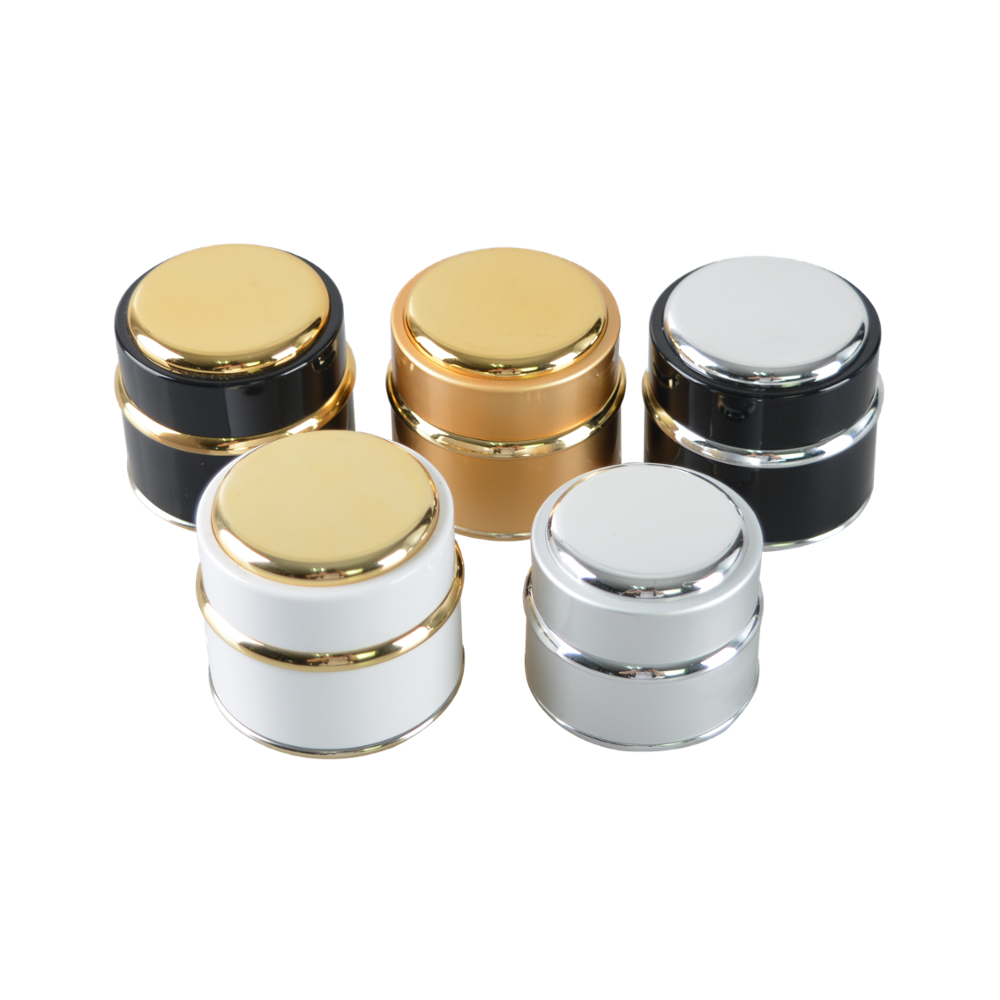 Round aluminum uv gel black double wall pp plastic cream jars