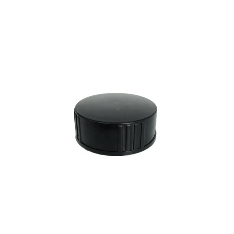 Round amber boston glass coffee kombucha beverage bottle with screw black plastic lid