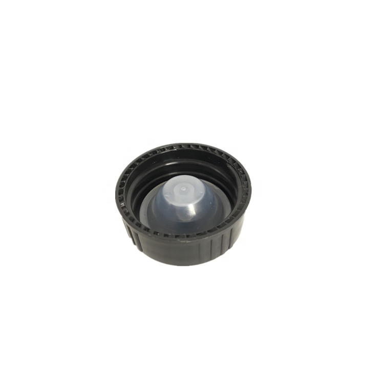 Round amber boston glass coffee kombucha beverage bottle with screw black plastic lid