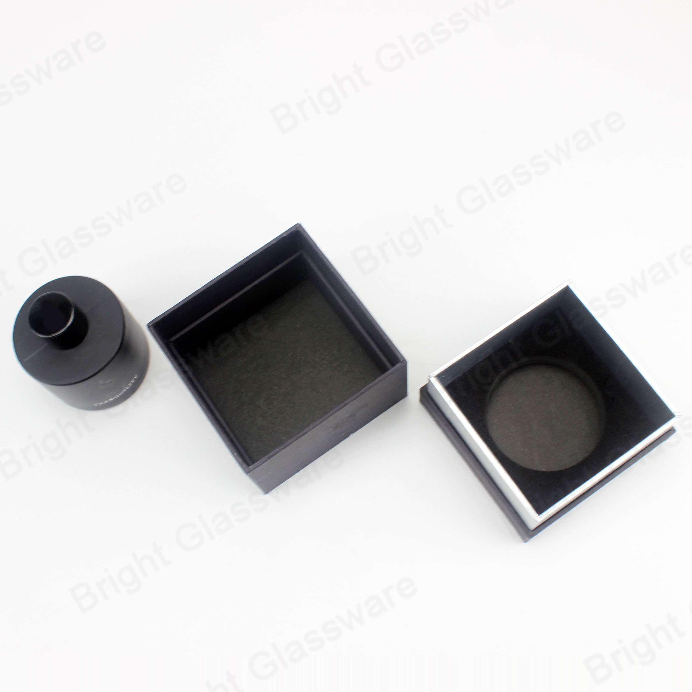 Round black 30ml aroma diffuser glass bottles with black packaging box