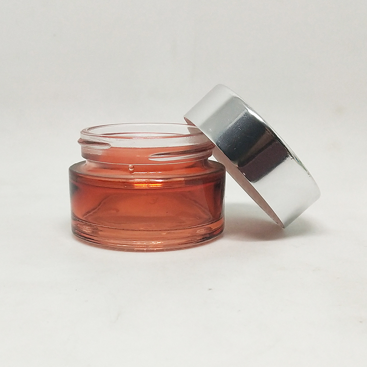Round colorful 15g 30g 50g 100g cosmetic jars makeup containers glass