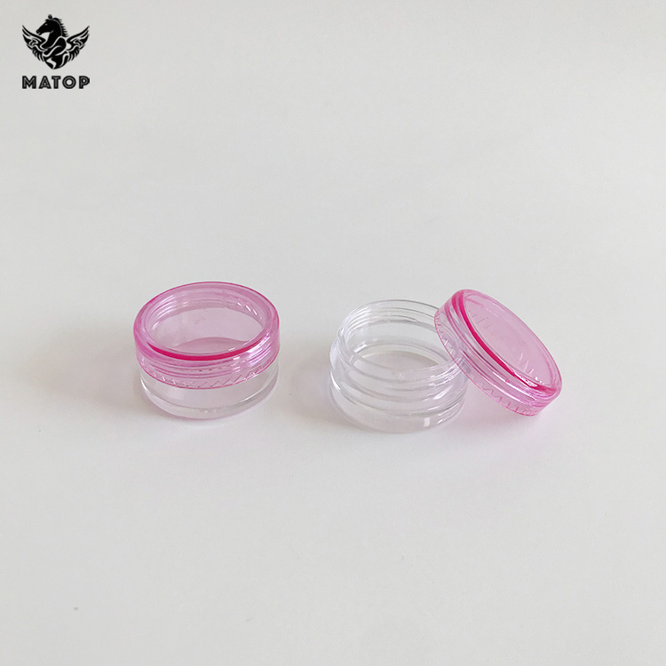 Round colourful 3g 5g plastic cosmetic jars for cream packaging