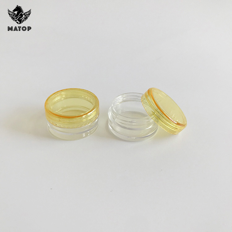 Round colourful 3g 5g plastic cosmetic jars for cream packaging