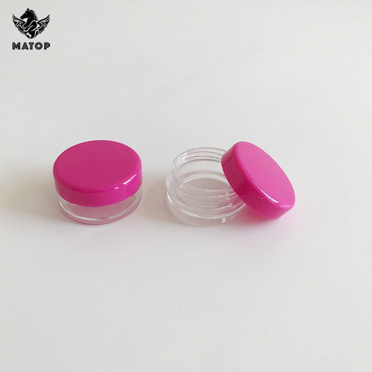 Round colourful 3g 5g plastic cosmetic jars for cream packaging