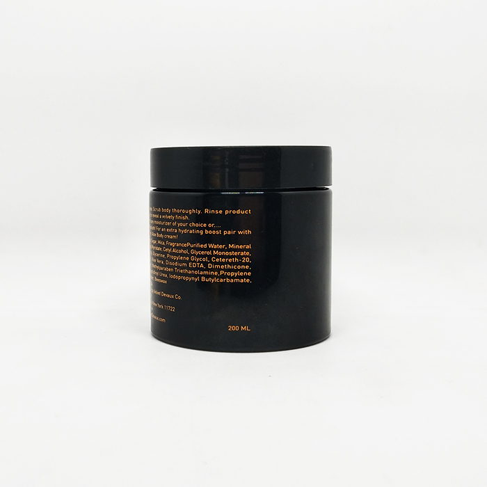 Round cosmetic cream body butter hair products PET black plastic jar 200ml with black lid