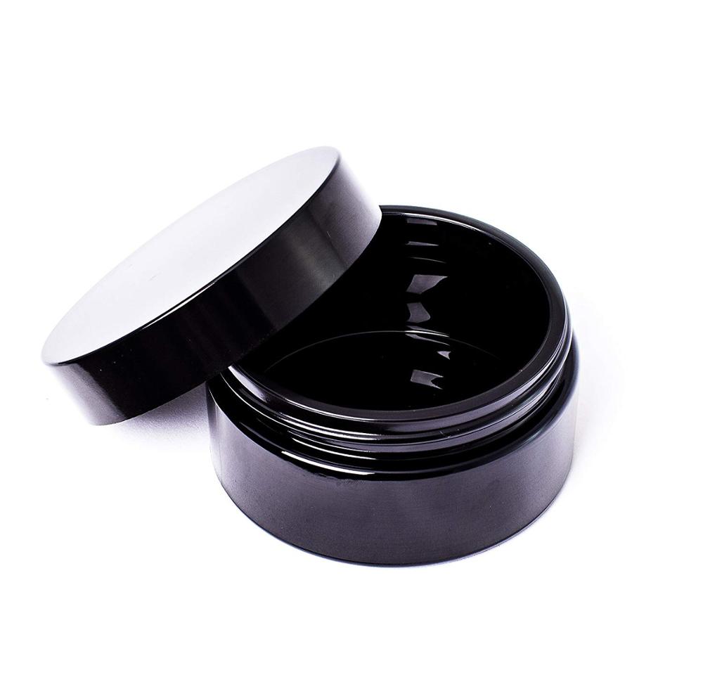 Round cosmetic pet jar black 1oz 1.5oz 1.7oz 2oz cream storage jar