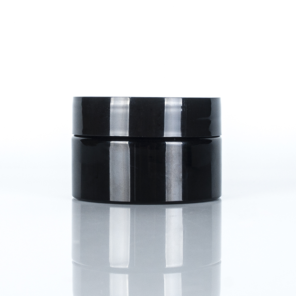 Round cosmetic pet jar black 1oz 1.5oz 1.7oz 2oz cream storage jar