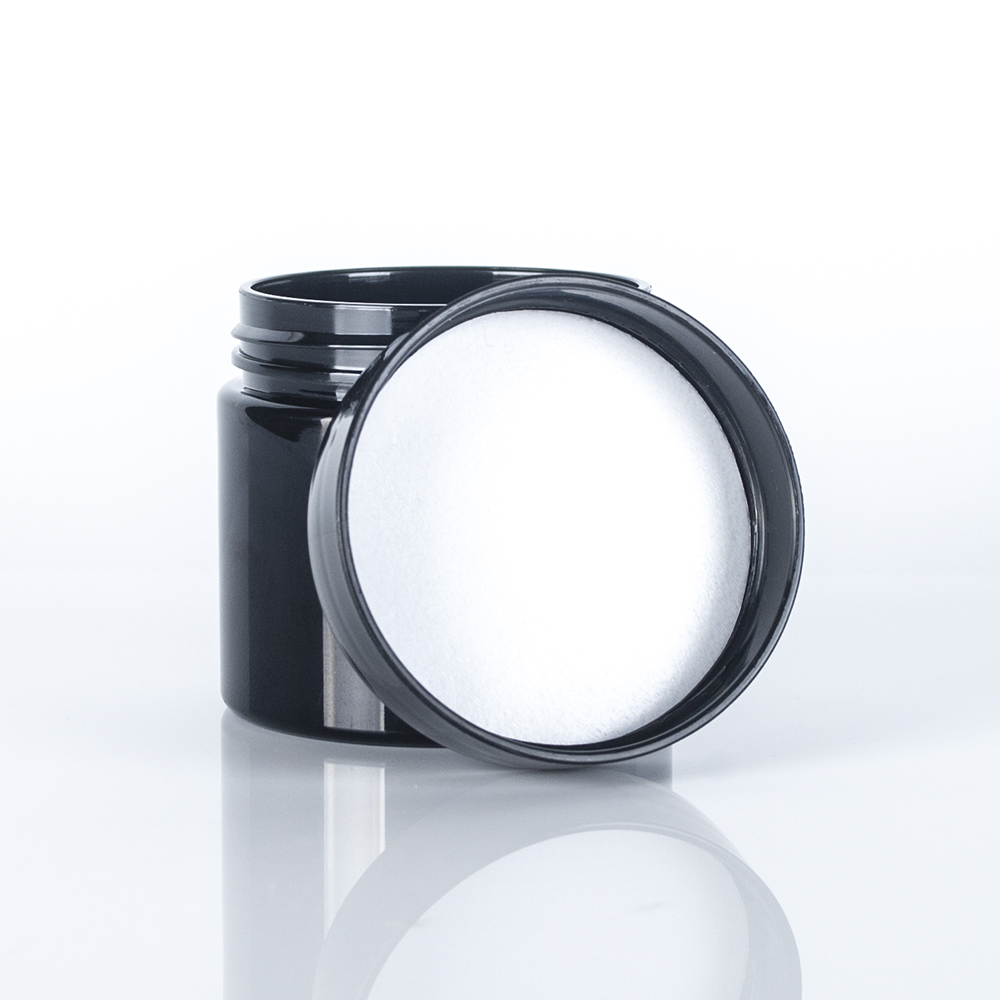Round cosmetic pet jar black 1oz 1.5oz 1.7oz 2oz cream storage jar