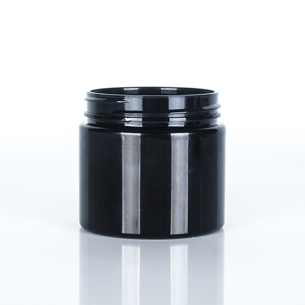 Round cosmetic pet jar black 1oz 1.5oz 1.7oz 2oz cream storage jar